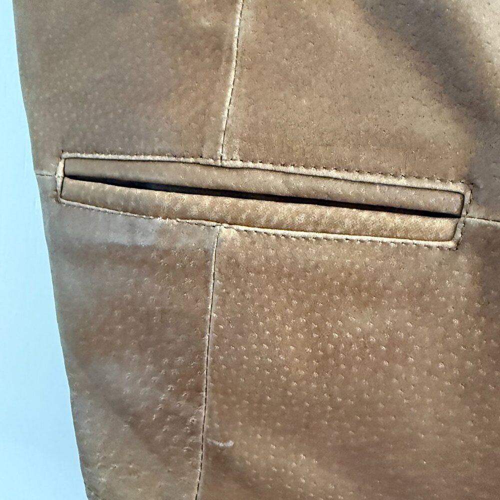 Vintage Wilsons Genuine Brown Leather Vest with Snaps and Adjustable Back - Picture 4 of 13